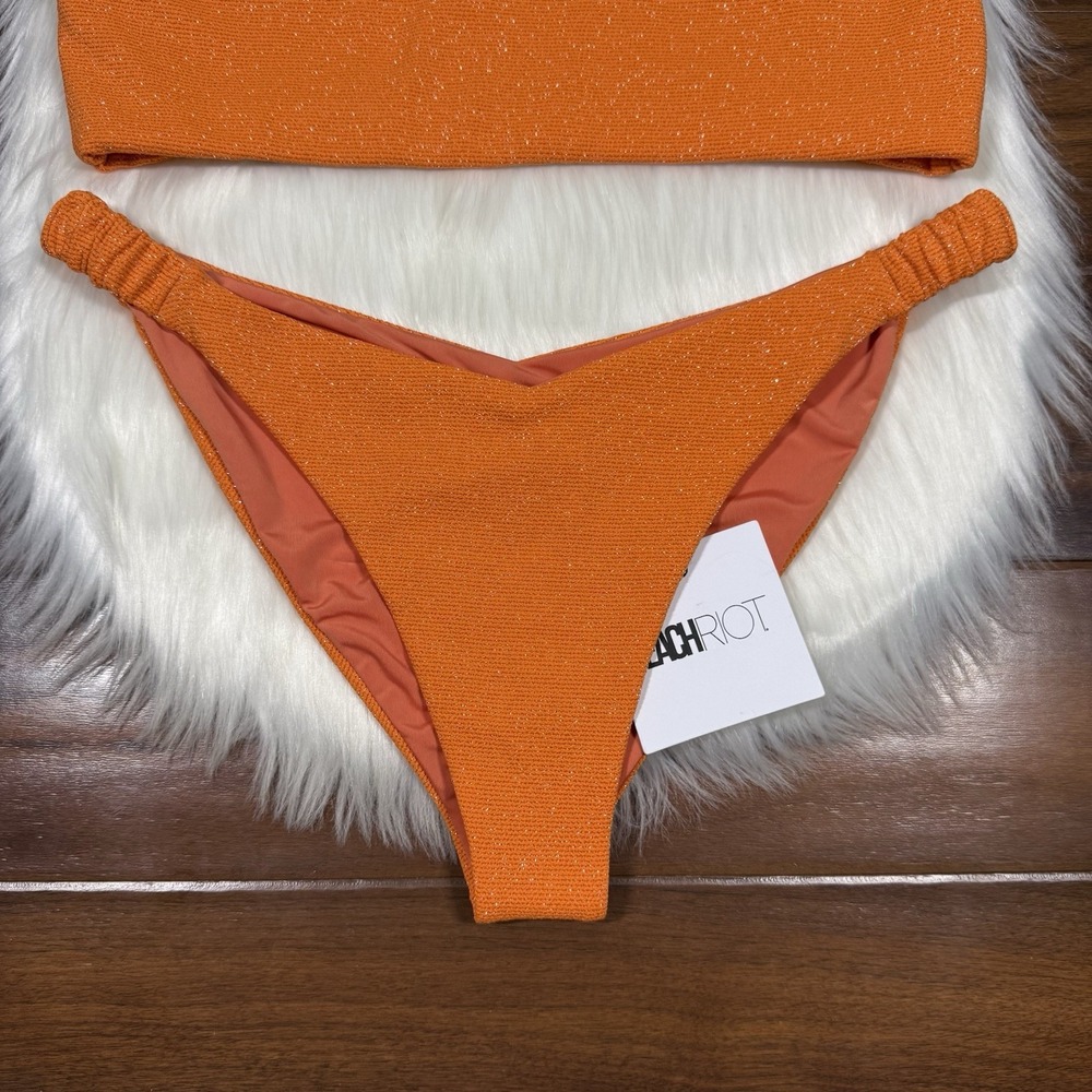 Beach Riot Size XL Orange Haze Phoebe Bikini Bottom & Effie Top 2 Piece‎ Swim - Picture 3 of 11